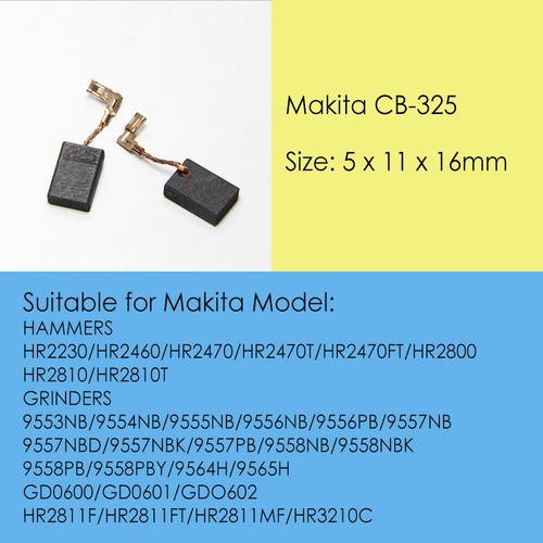 Szczotki węglowe 5x11X16mm Makita CB325 do młotków hr2230 hr2460 hr2470 hr2470t - Zdjęcie 3 z 6