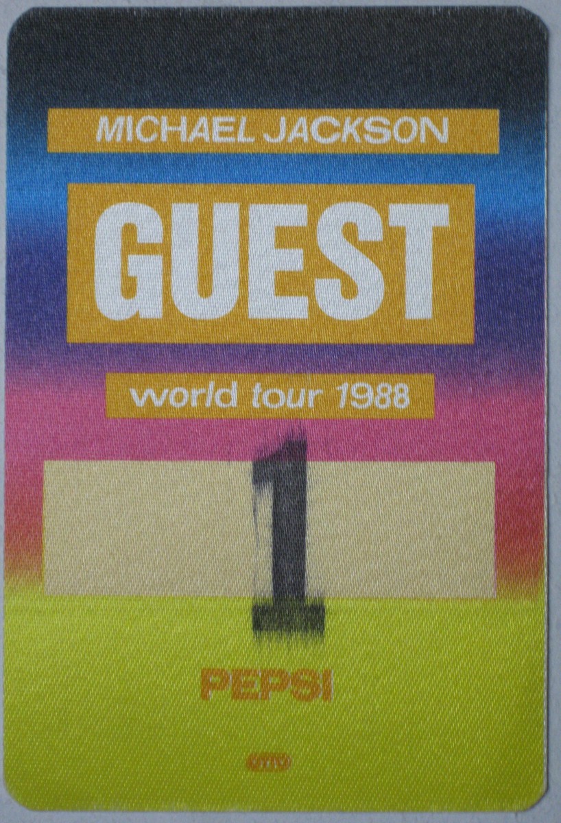 MICHAEL JACKSON BAD Tour BACKSTAGE PASS Unused #6 OTTO | eBay