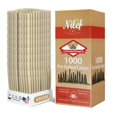 Pre Rolled Cones 1000 Packs |1 1/4 Size 84mm/26mm | Natural Brown | "W " Shap...