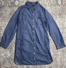 GAP Denim Shirt Dress Women’s Size S Blue Long Sleeve Button Front 100% Cotton