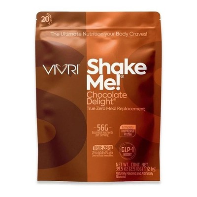 VIVRI ShakeMe Chocolate Delight Flavored Complete Meal Replacement 20 Servings