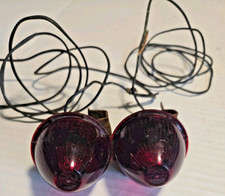 Set 2 Vintage Red Lens Beehive Automobile Marker Tail Lights Untested