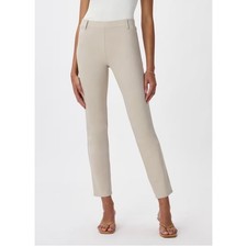 Quince Ultra-Stretch Ponte Straight Leg Pants Ecru Beige Small Petite LB57686