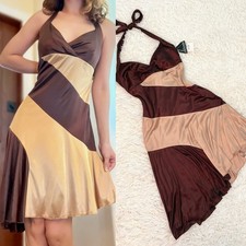 Deadstock City Triangles Y2K 2000s Asymmetrical Fairy MIDI Brown Dress (M)