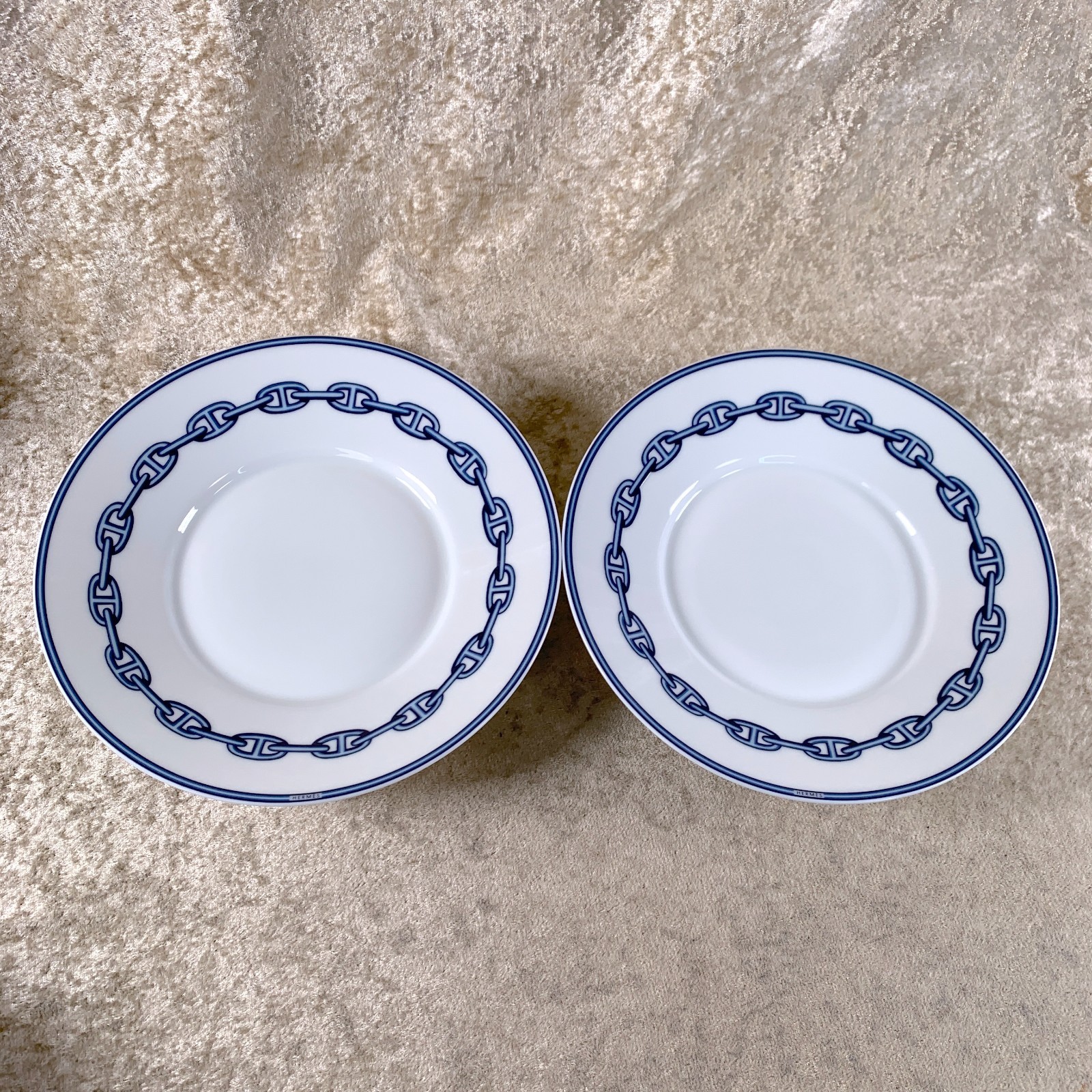 Hermes Paris Large Morning Breakfast Soup Cup & Saucer Chaine d'Ancre 2 Sets thumbnail 9