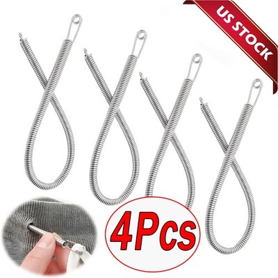 4Pcs Flexible Spring Drawstring Threader Clip Tool for Pants & Hoodies - NEW