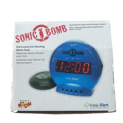 Sonic Bomb Extra Loud Vibrating Alarm Clock with Bed Shaker NIB SBB500SSBLK