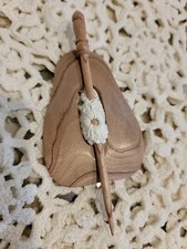 Hand Crafted India Wooden Shawl Pin Knitting Surina Wooden Light Brown Triangle