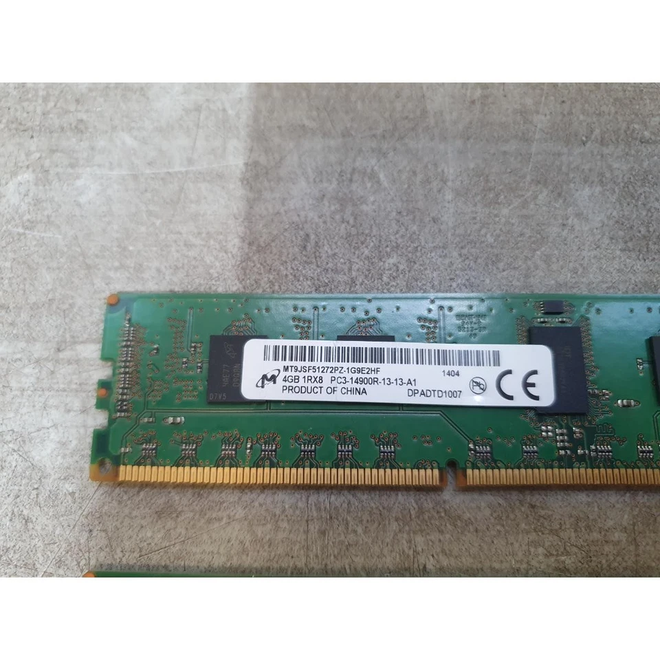 Lot of 2 Micron MT9JSF51272PZ-1G9E2HF DIMM Memory Module 4GB PC3-14900R 1866MHz - Image 2 of 4