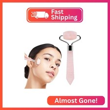 Mini Rose Quartz Roller - Face Roller - Gua Sha Facial Tools, Mini Rollers for F