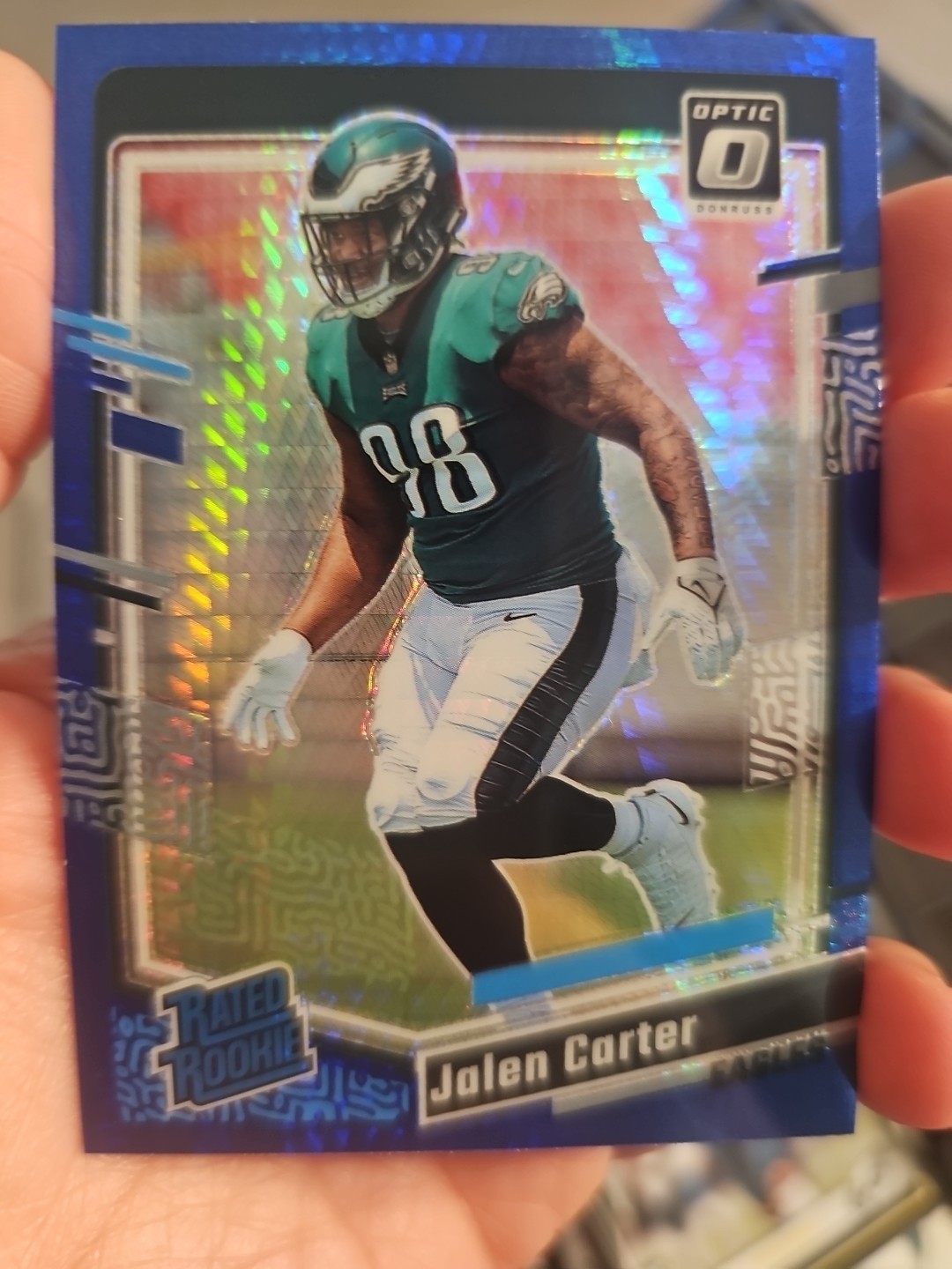 2023 Panini Donruss Optic - Rated Rookie Jalen Carter #281 Blue Hyper Prizm (RC)