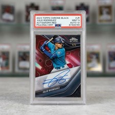 Julio Rodriguez 2023 Chrome Black /5 On Card Auto