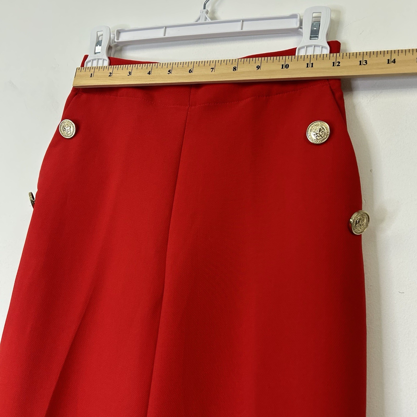 NEW Zara High Rise Ankle Pants Women’s Size XS Red Pull On Trousers thumbnail 6