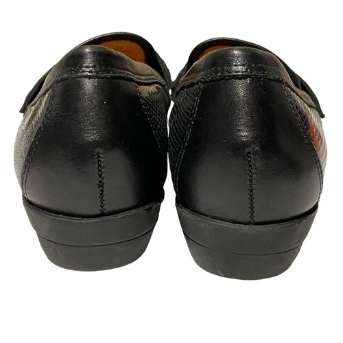 Nurture Black Leather Snake Print Comfort Shoe Loafer Size 6M - Picture 3 of 12
