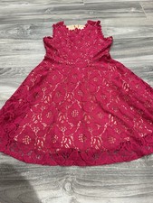 Girls red lace dress by Rare Editions size 14