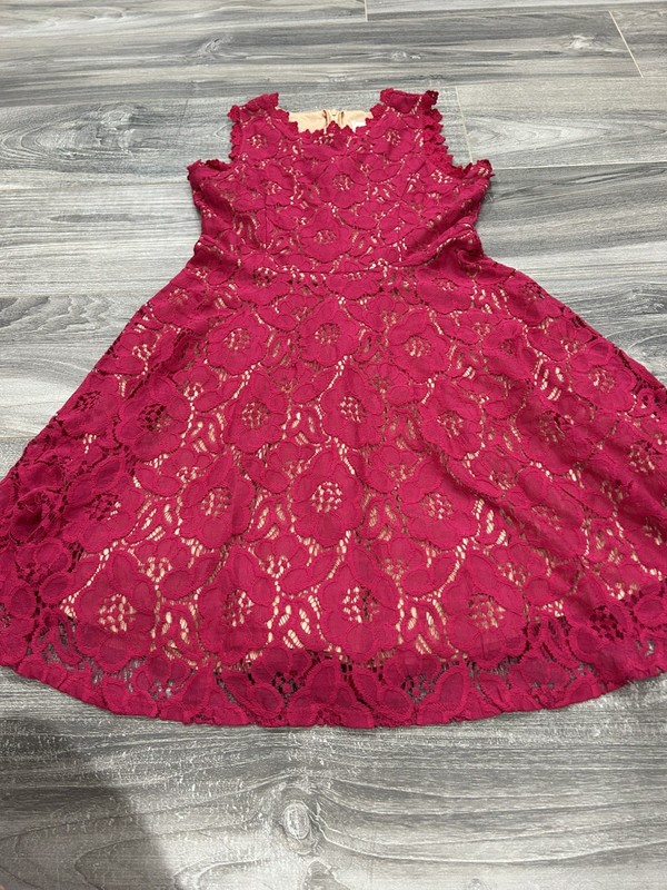 Girls red lace dress by Rare Editions size 14