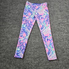 Lilly Pulitzer Girls Luxletic Leggings Size L 8/10 Pink  Print
