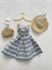 Vintage 1959 Barbie #969 Suburban Shopper Striped Dress Hat Fruit Purse Heels