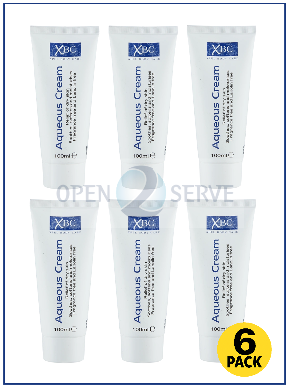 12x XBC Aqueous Moisturising Cream Tube -Dry Skin Relief | Fragrance Free- 100ml - Image 4