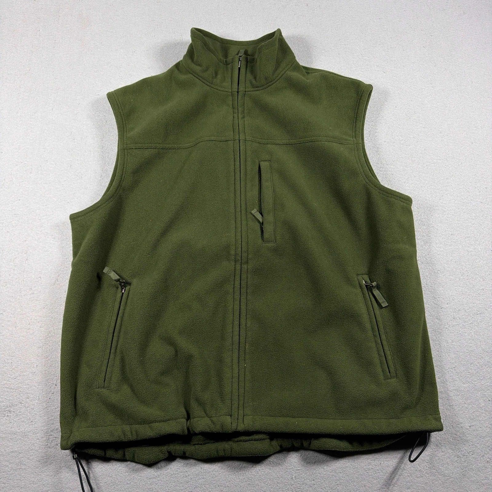 Duluth Trading Co Fleece Vest Men XL Regular Olive Green Gorpcore Outdoor
