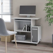 Computer Desk White Engineered wood Compact Pull-Out