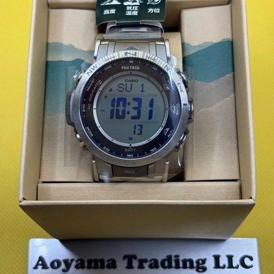 CASIO PRO TREK PRW-31YT-7JF Solar Atomic Radio Titanium Band Digital Men Watch