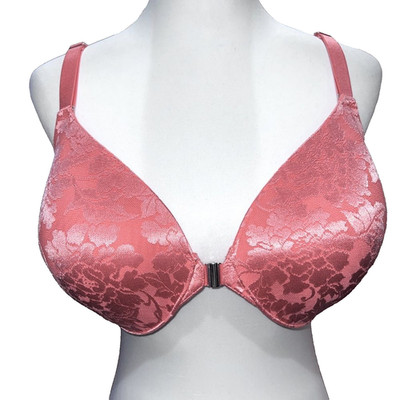 Soma Vanishing Back Full Coverage Front-Close Lace Underwire Bra Coral Rose 38DD