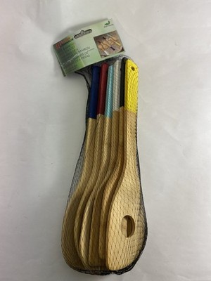 Home Basics 6-Piece Bamboo Kitchen Cooking Utensil Set, 2.5x12x.25 Inches