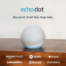 Echo Dot (Latest Model) - Vibrant Alexa Speaker for Home & Office, Glacier White