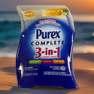 #ad #ad Purex Complete 3 in 1 Laundry Sheets Tropical Escape 20 Loads New Sealed $24.99