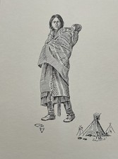 Complete Set Of 5 C M Russell Western Art Prints – “The Western Indian“