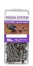 Deckfast Stainless Steel Fascia Screws 9 x 1-7/8 T-20 Star Drive Chocolate 10...