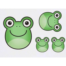 4 x 'Frog Head' Temporary Tattoos / Transfers TO00007397 