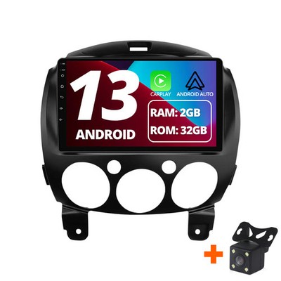 Mazda 2 2007-2014 Wireless Apple CarPlay Kit mit Rückfahrkamera Set 9 Zoll