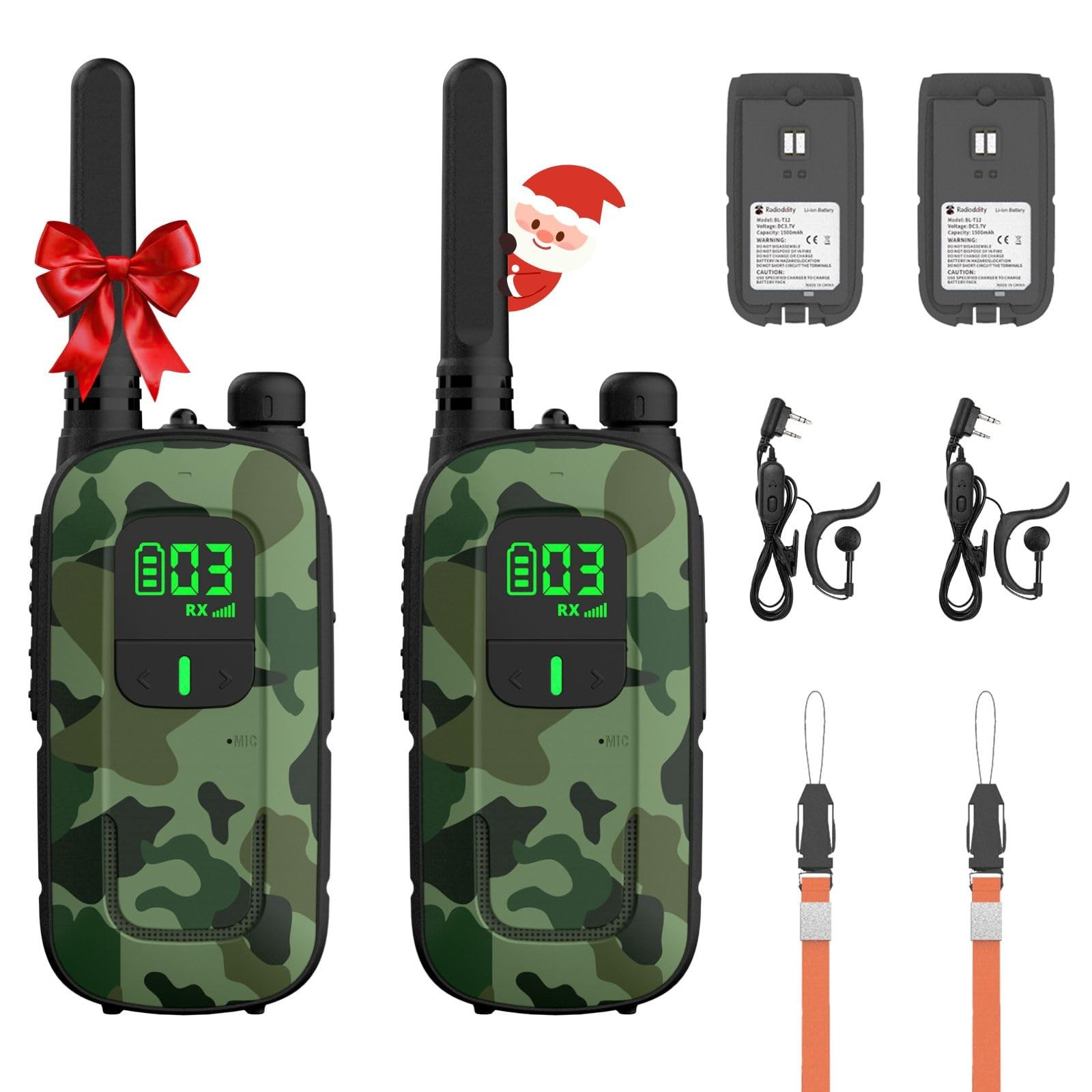 PR-T3 Talkie Walkie Longue Portée Rechargeable pour Sorties Camping en Famille