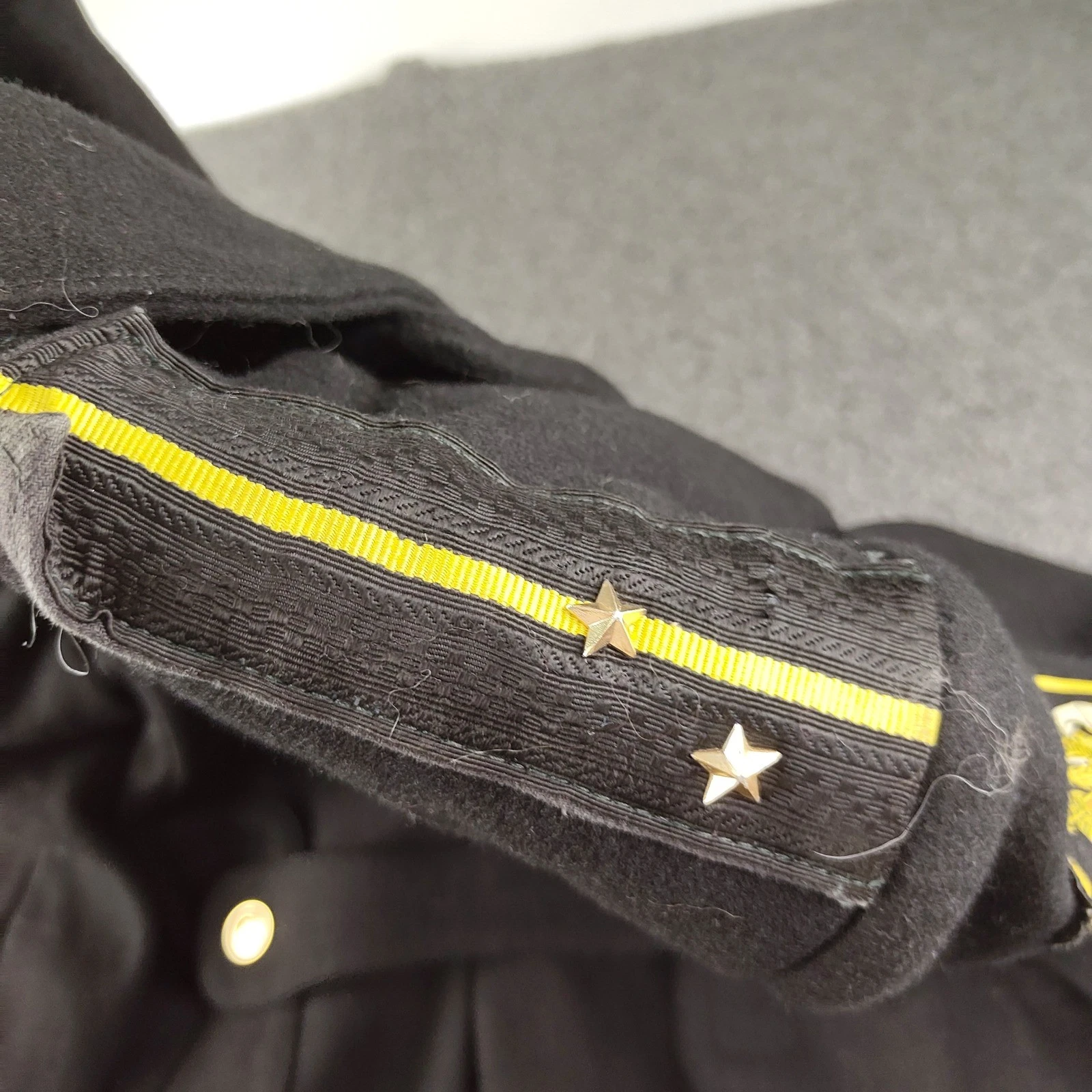 VTG Soviet Wool Officers Winter Overcoat Mens Small 54 Russian Trench Black EUC image 12