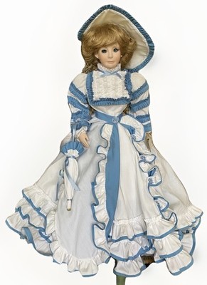 Walker Doll Co Porcelain Doll  Mary  36/50 Vickie Walker Clinton TN w/ Parasol