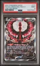 2021 POKEMON SWORD & SHIELD CHILLING REIGN FULL ART/GALARIAN MOLTRES V PSA 9