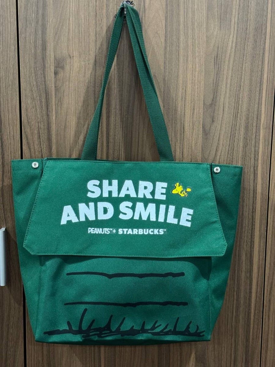 2026 Starbucks Snoopy Peanuts Large Canvas Tote Bag Comic House