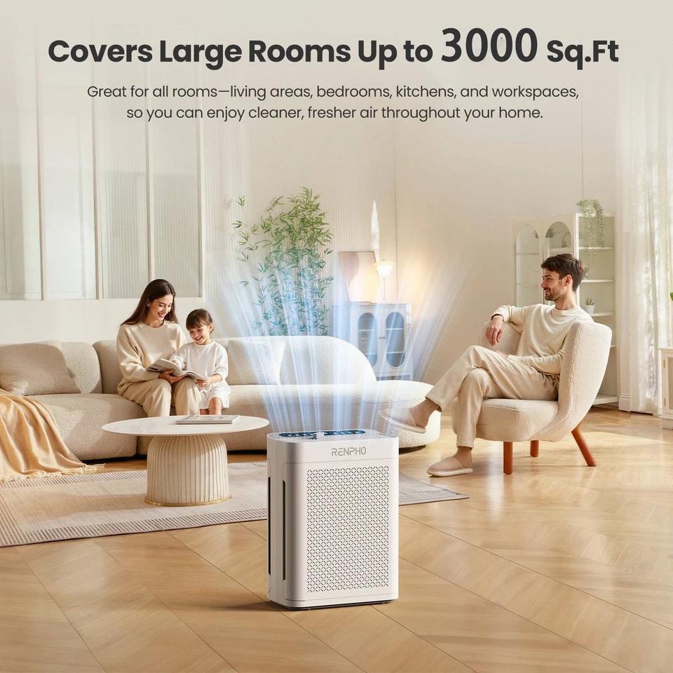 Home True HEPA Air Purifier Large Room Air Cleaner for Allergies Smoker Pet Dust - Image 4 of 4