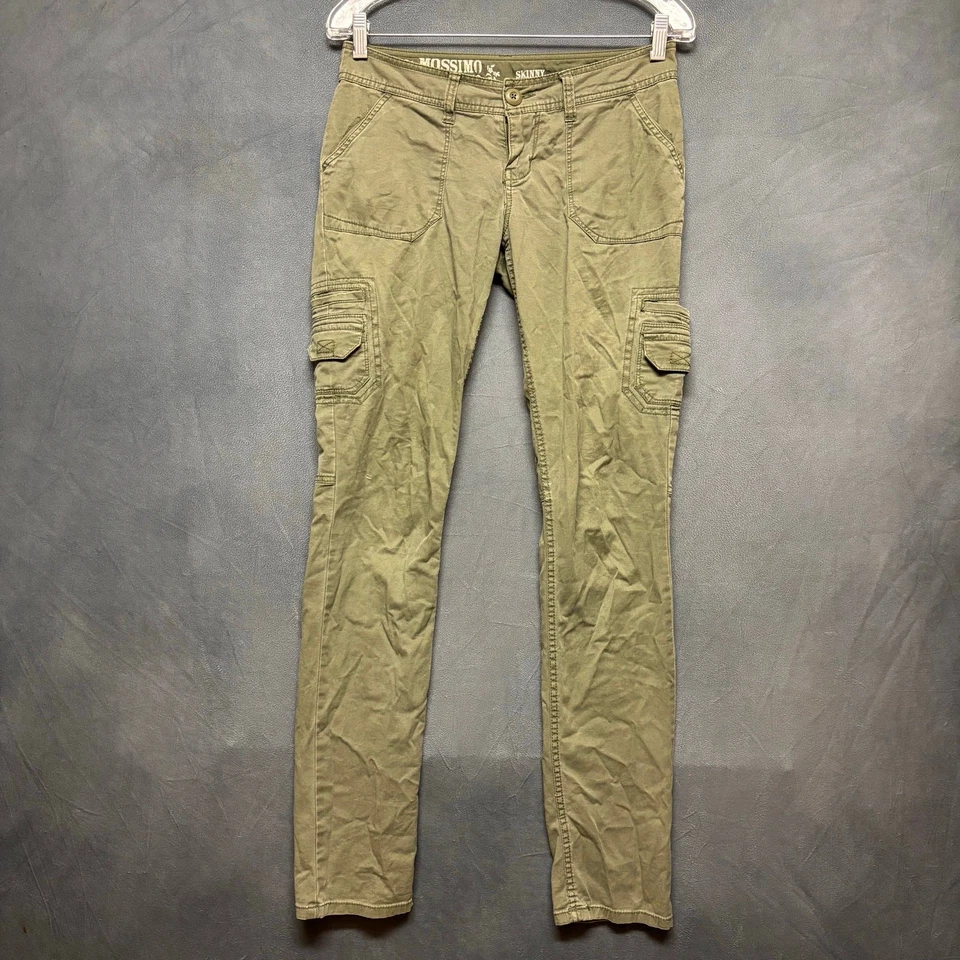 Pantalones cargo ajustados verdes Mossimo para mujer talla 3 bolsillos utilitarios patinador militar Foto 2 de 4