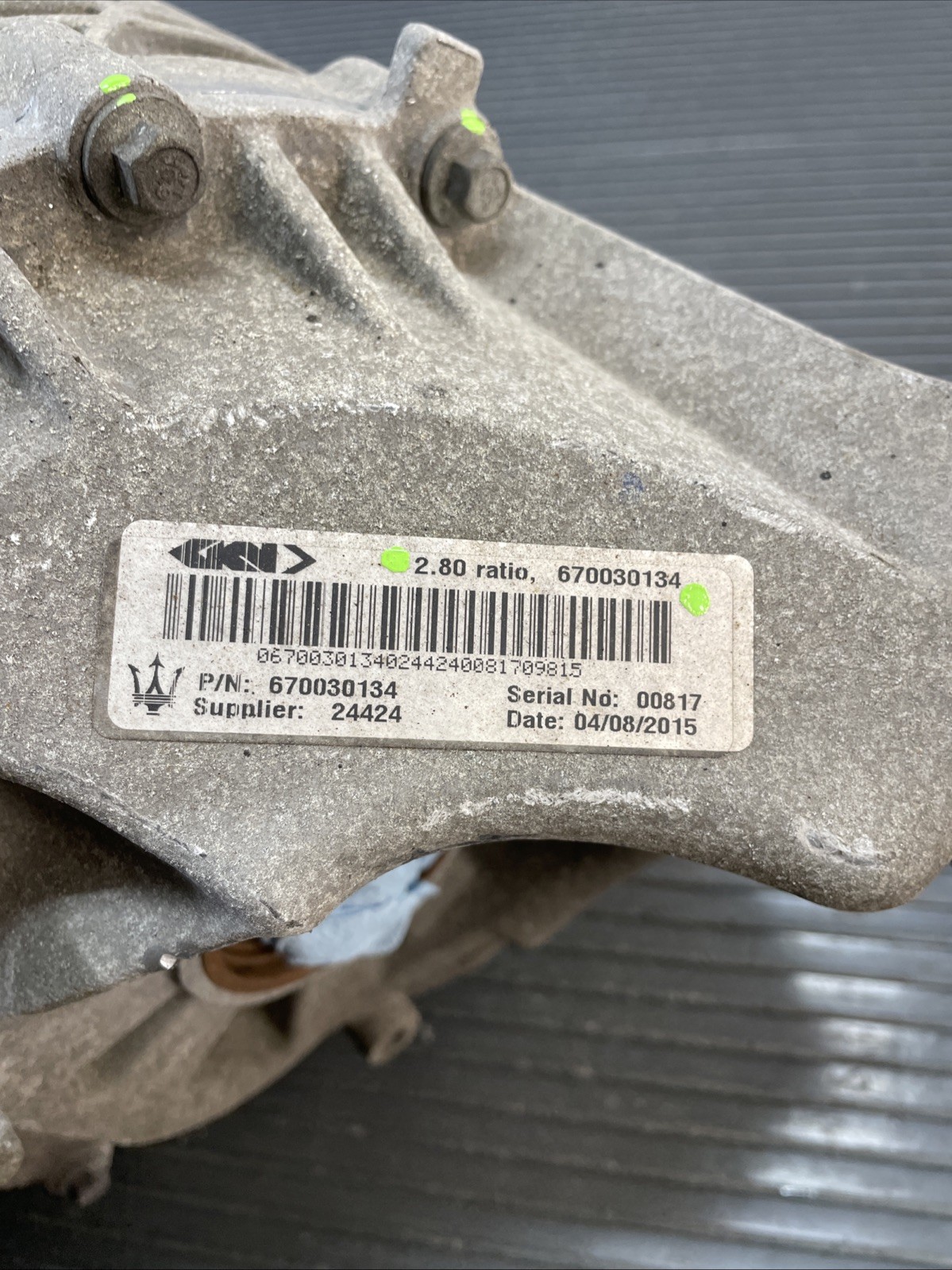 2013-2024 Maserati Ghibli M157 3.0L RWD Rear Differential Assembly 82K Miles OEM