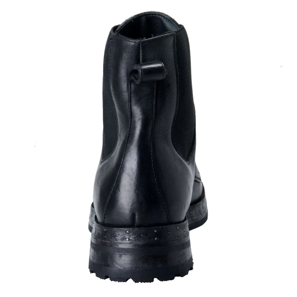 Dolce & Gabbana Hombres Cuero Negro Botas Militares Zapatos Talla 6 7 9 10 Foto 3 de 4