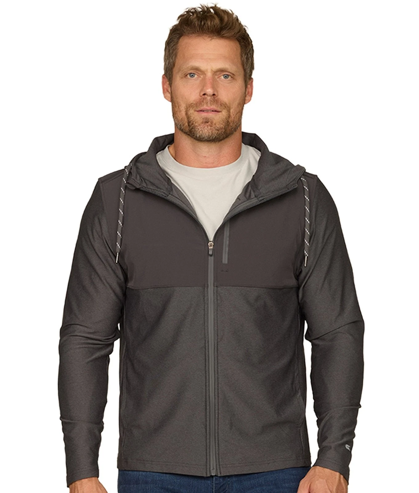 Colosseum Dover Mens Jacket Small Full Zip Hoodie Gray Athletic Training Gym