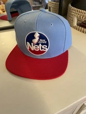 Mitchell & Ness New Jersey Nets NBA Hard Wood Classics Blue and Red Cap