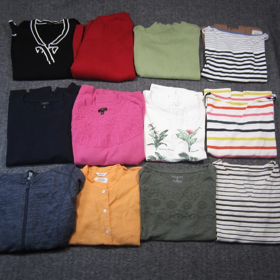 Talbots Lot of 12 Tops PM Casual Shirts Striped Cardigan Classic Preppy Linen - Image 2 of 4