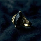 VTG Haunted 9ct Gold Onyx & Diamond Ring hallmarked Pinky 2.4g GNGV