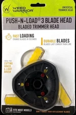 Weed Warrior Push-N-Load 3-Blade Trimmer Head Accessory, Universal Fit - 16506