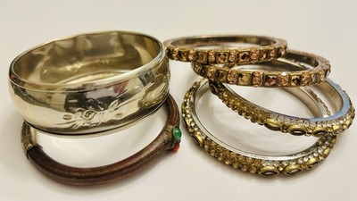 Vintage Bracelet Lot Radha Rain Chinese Export Wood 