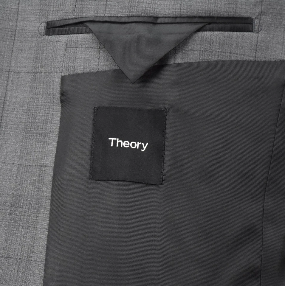 Theory Mens Chambers Plaid Wool Slim Blazer Jacket 44 R NEW $595 - Image 4 of 4